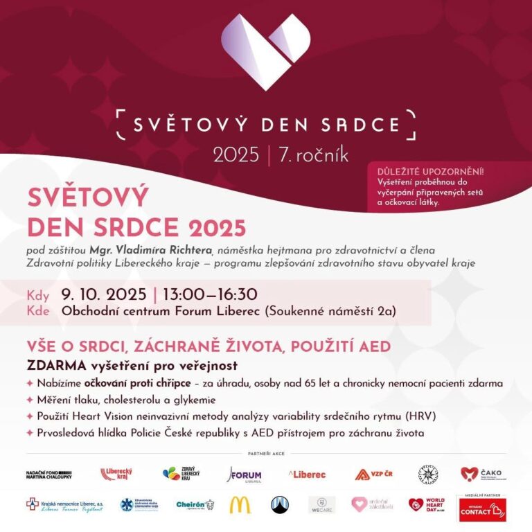 Světový den srdce v Liberci – bezplatná vyšetření a prevence kardiovaskulárních onemocnění